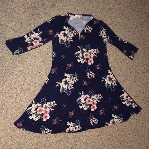 Floral navy dress